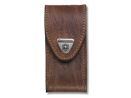 Pochette de ceinture v.couteau de poche, Victorinox, cuir marron, 5-8 épaisseurs, boucle
