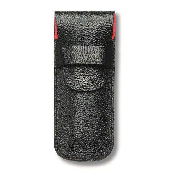 Zaketui voor zakmes 1-2 lagen, Victorinox, zwart leer, klep