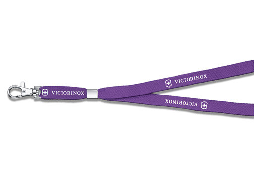 Lanière de cou, Victorinox, tissu violet, mousqueton, 53cm