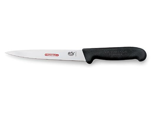 Couteau à viande/file, Victorinox, acier inoxydable/fibrox noir, flexible, 20cm
