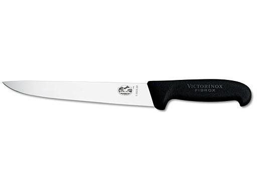 Steek-/vliesmes, Victorinox, rvs/zwart fibrox, recht, 25cm