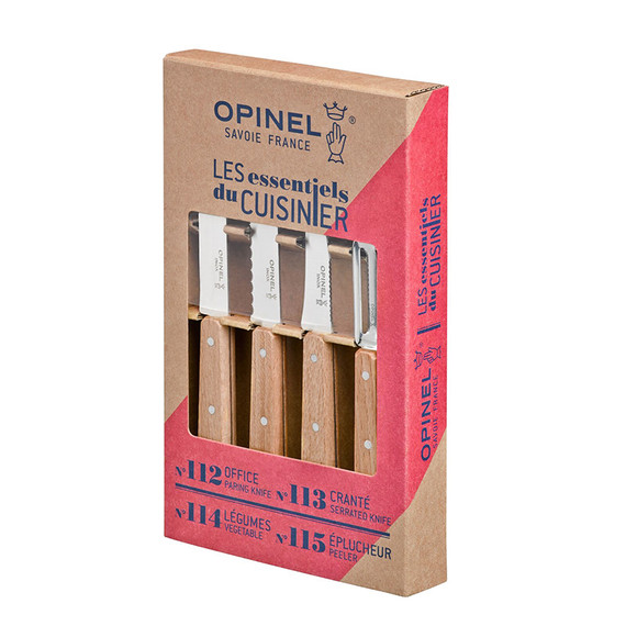 Keukenset 4-delig, Opinel, Les Essentiels, RVS/hout