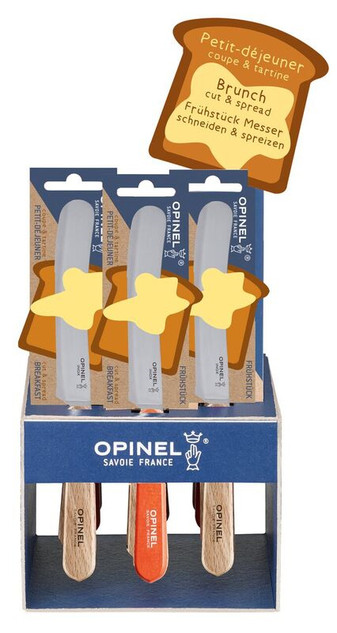Display ontbijt-/brunchmes, Opinel, 12 stuks, naturel/oranje