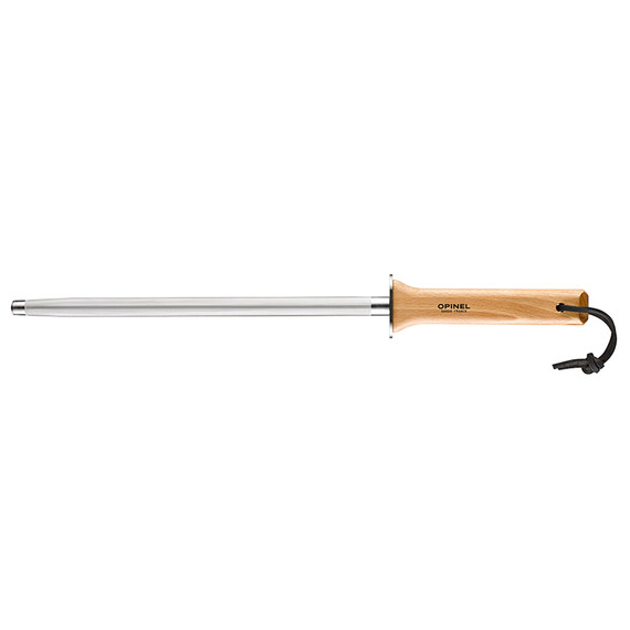 Aanzetstaal, Opinel, 25cm, RVS/beukenhout, leren koord, doos