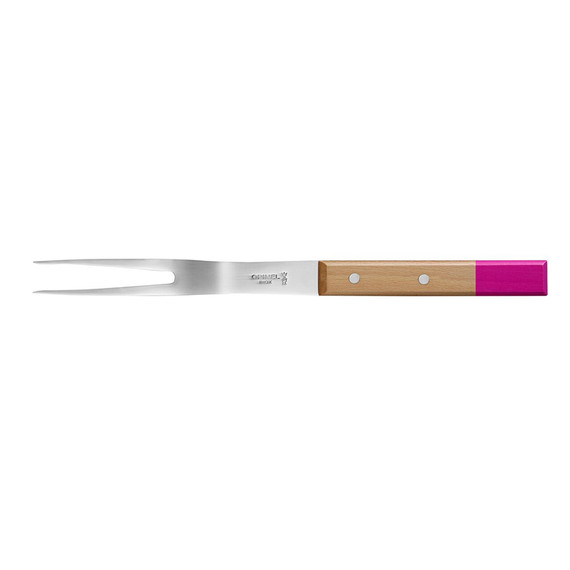 Fourchette à viande N°124,Opinel,Parallel Pop,acier inoxydable/bois,courbe,carte