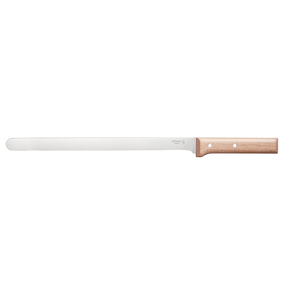 Couteau à jambon/saumon N°123, Opinel Parallèle, acier inoxydable/bois, carte