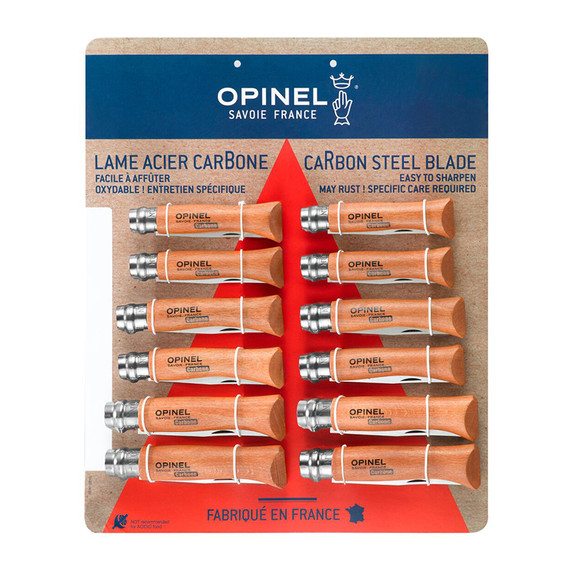 Présentoir de couteaux de poche 12 pcs, Carbon assorti N°6,N°7&N°8, Opinel Présentoir de couteaux de poche 12 pcs, Carbon assorti N°6,N°7&N°8, Opinel