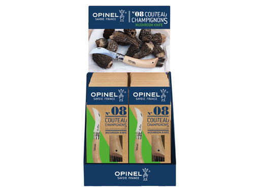 Champignonzakmes display 12st., Opinel Gourmets, rvs/hout