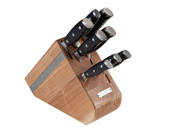 Messenblok, Sabatier, Integra, 8-dlg, eiken nat., doos Messenblok, Sabatier, Integra, 8-dlg, eiken nat., doos