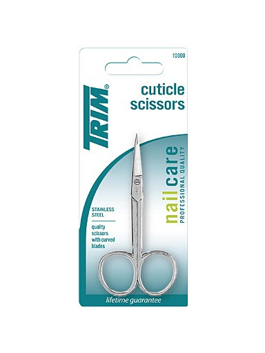 Ciseaux à peau, Trim, forgé/acier inoxydable, courbé, blister