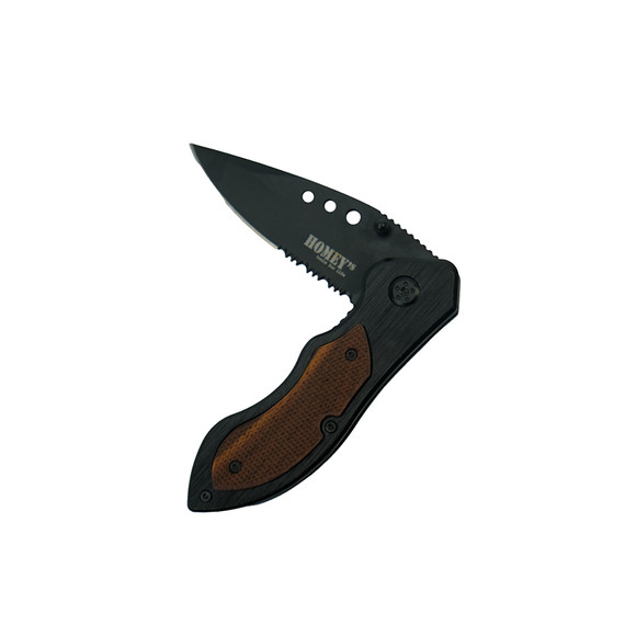 Couteau de poche, Homey's, Xtrail K4, lock, noir, acier inoxydable/Aluminium, boîte