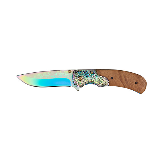 Zakmes, Homey's, Backbone K1, lock, bruin, RVS/hout, doos