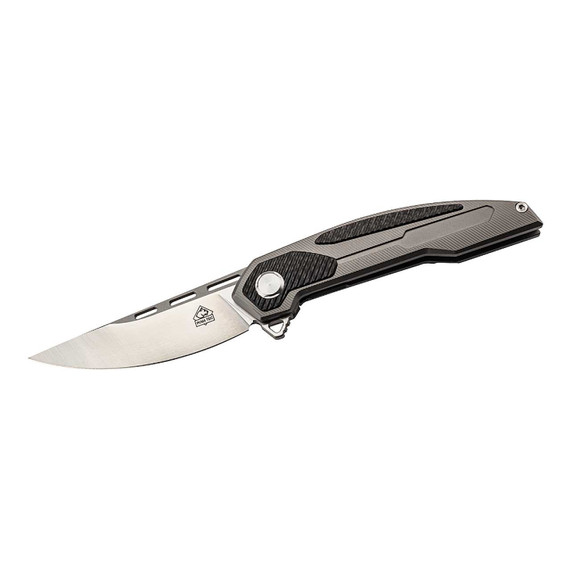 1-Hand zakmes, PUMA TEC, zwart/grijs, RVS/Titanium, doos