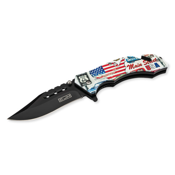 Reddingszakmes, Herbertz, CJH, US Flag, RVS/ABS, doos