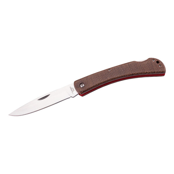 Zakmes, Herbertz, Bruin linnen, 10cm, RVS/Micarta, doos