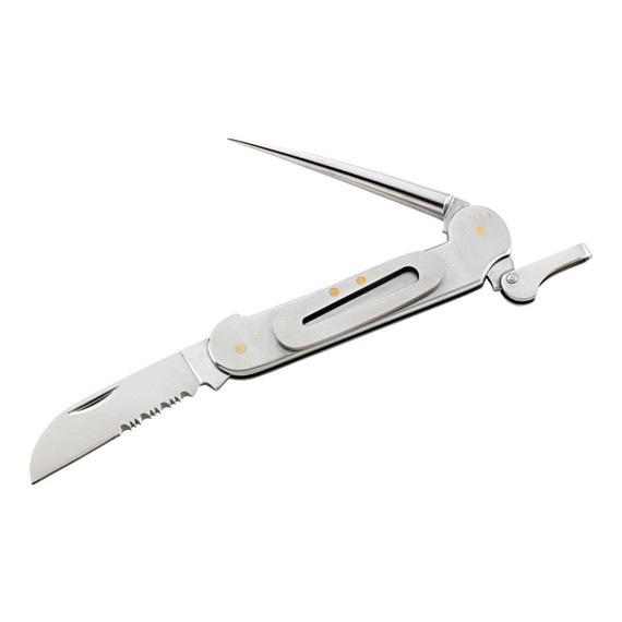 Zeilzakmes, Herbertz, 2 functies, zilver, RVS/RVS, doos