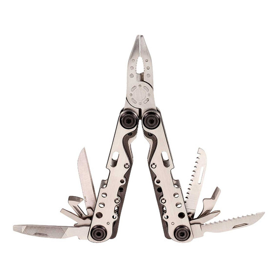 Multitool, Herbertz, 11f, RVS/RVS, nylon etui, doos