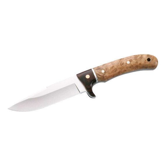 Jachtmes, Herbertz, RVS/Wortelhout, leren etui, doos