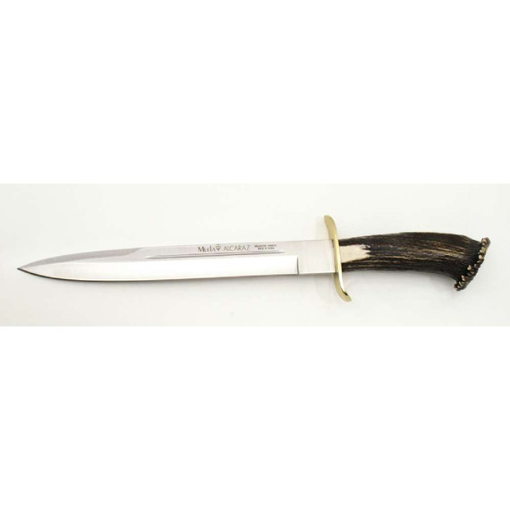Couteau de chasse,Muela,Alcaraz,acier inoxydable/corne de cerf/cuir