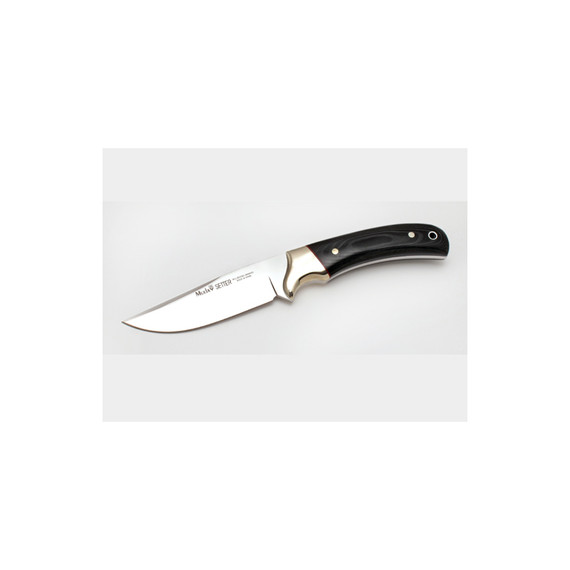 Jachtmes,Muela,Setter,rvs/zwart micarta/leer