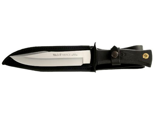Couteau d'extérieur, Muela, MIRAGE-18, acier inoxydable/craton, étui en cuir noir