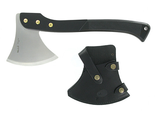 Outdoorbijl,Muela,rvs/zwart alum./etui leer