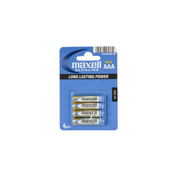 Pile,4pcs,Maxell,AAA,Alkaline,1.5V,blstr