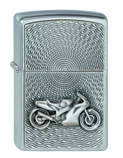 Aansteker,Zippo,OnTheRoad,Motor Bike,brushed chrome