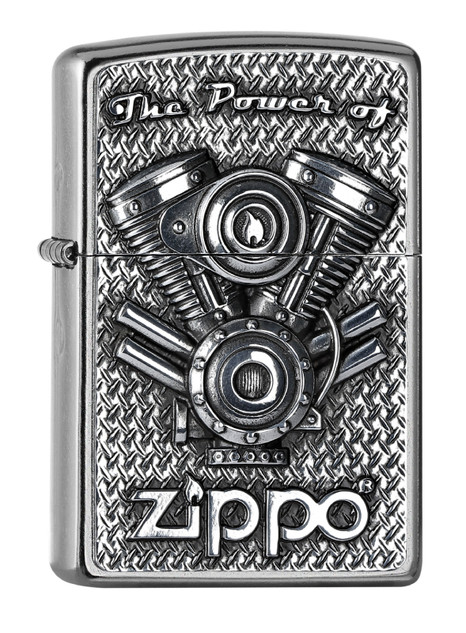 Aansteker,Zippo,Zippo Style,V Motor,street chrome,windbest.