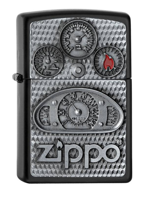 Aansteker,Zippo,Zippo Style,Speedometer,mat zwart,windbst.