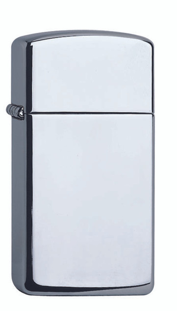 Aansteker,Zippo,Slim,Chrome High Polished,met.,windbestendig