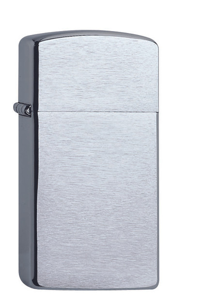 Aansteker,Zippo,Slim,Brushed Chrome,metaal,windbestendig