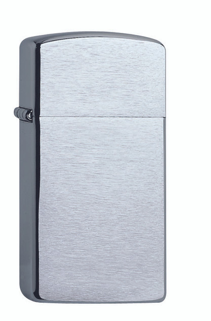 Aansteker,Zippo,Slim,Brushed Chrome,metaal,windbestendig