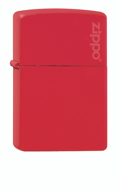 Aansteker,Zippo,Regular,Red Matte Logo,metaal,windbestendig Aansteker,Zippo,Regular,Red Matte Logo,metaal,windbestendig