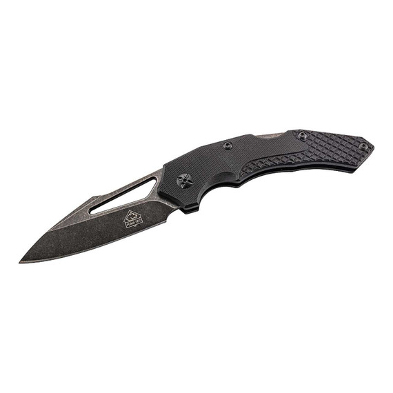 Couteau de poche à 1 mainPUMA TEC, noir, acier inoxydable/G10, 23cm, boîte