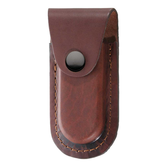Riemetui, Herbertz, donkerbruin leer, 12cm, knop, doos
