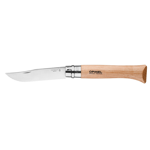 Zakmes, Opinel, N°12 Inox, gekarteld, beukenhout, doos