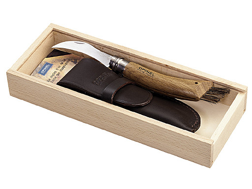 Champignonzakmes N°08, Opinel Gourmets, rvs/eik, etui, kist