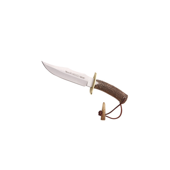 Jachtmes, Muela, Gredos 17, RVS/hertshoorn, leren etui