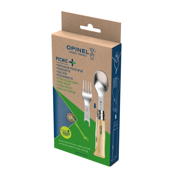 Set de couverts pour l'extérieur, Opinel, Picnic Plus, 4 pièces, boîte