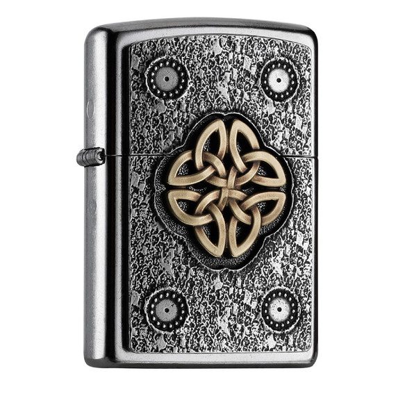 Briquet, Zippo, nœud celtique, Street Chrome, boîte