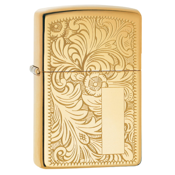 Aansteker, Zippo, Venetian, Polished Brass, doos Aansteker, Zippo, Venetian, Polished Brass, doos