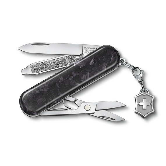 Couteau de poche, Victorinox, Classic SD Brilliant, Carbon, 5f, boîte