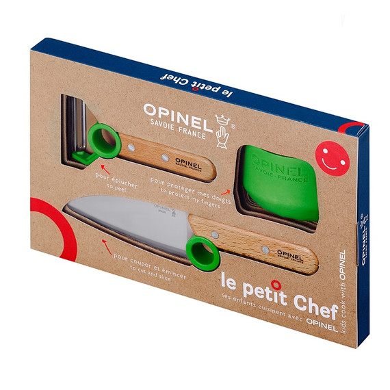 Set de cuisine pour enfants, Opinel Le Petit Chef, 3 pièces, vert