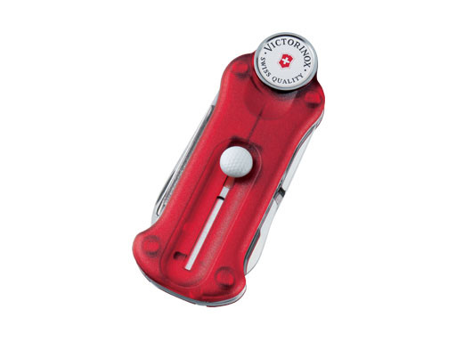 Outil de golf, Victorinox, 10 fonctions, transp. rouge.