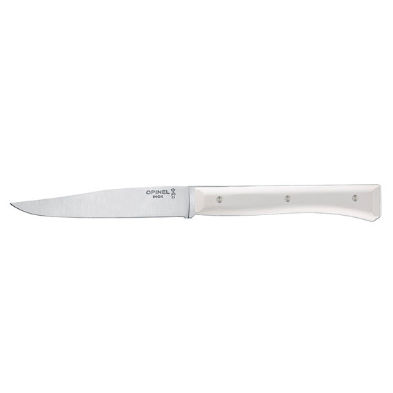 Set de couteaux de table 4 pièces, Opinel, Blanc facette, lisse, coffret