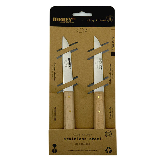 Couteau à sabot, Homey's, droit, légumes, acier inoxydable, 2pcs, carte
