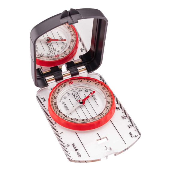 Spiegelkompas, Herbertz, transparant, koord, doos