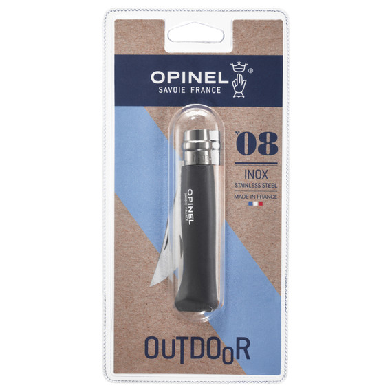 Zakmes N°08 Black, Opinel Colorama, zwart, Blister