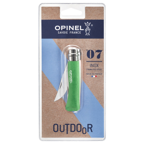 Couteau de poche N°07 Meadow, Opinel Colorama, vert, Blister Couteau de poche N°07 Meadow, Opinel Colorama, vert, Blister